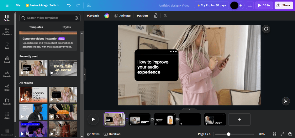 Video Editor di Canva