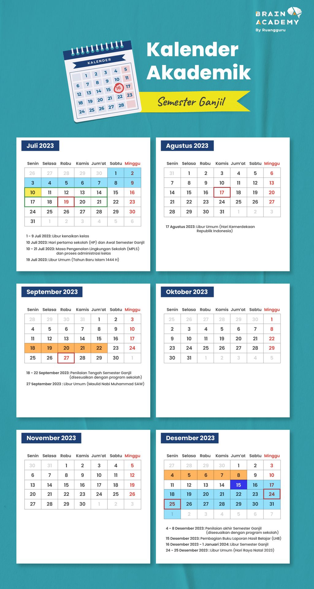 kalender pendidikan 2023/2024 semester ganjil