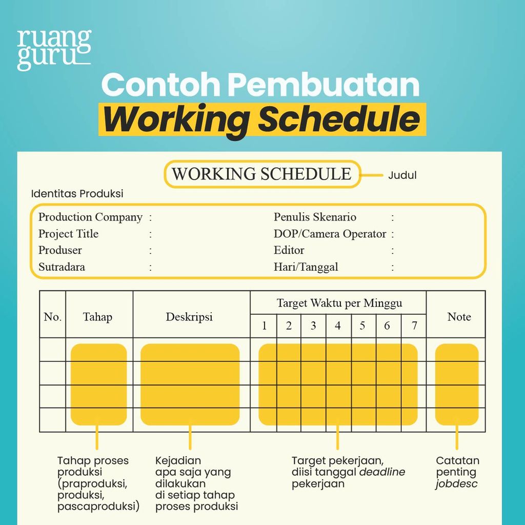 contoh pembuatan working schedule