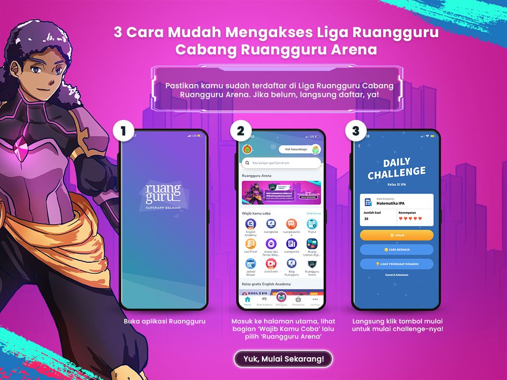 cara akses Ruangguru Arena
