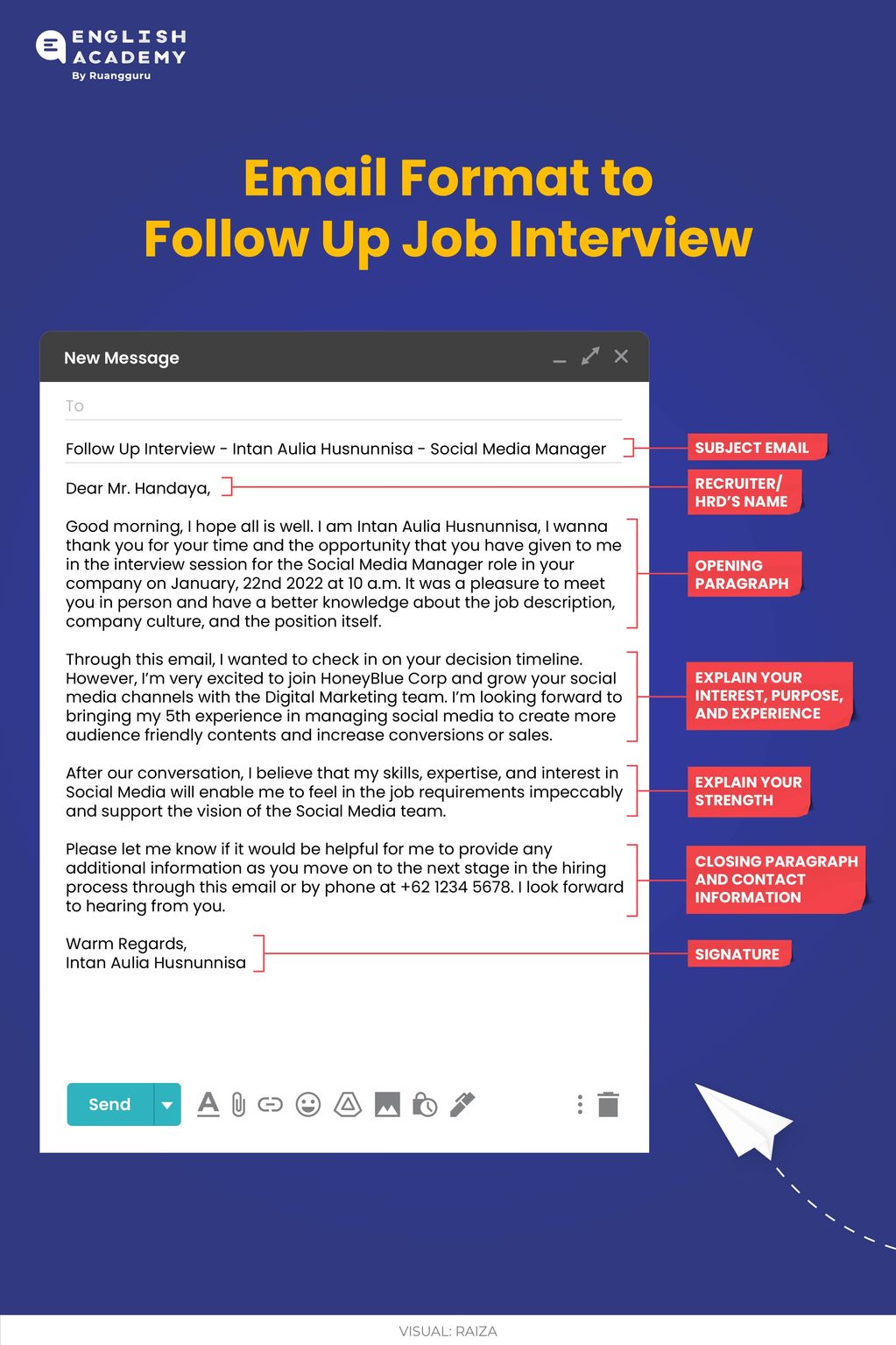 Template email follow up interview kerja