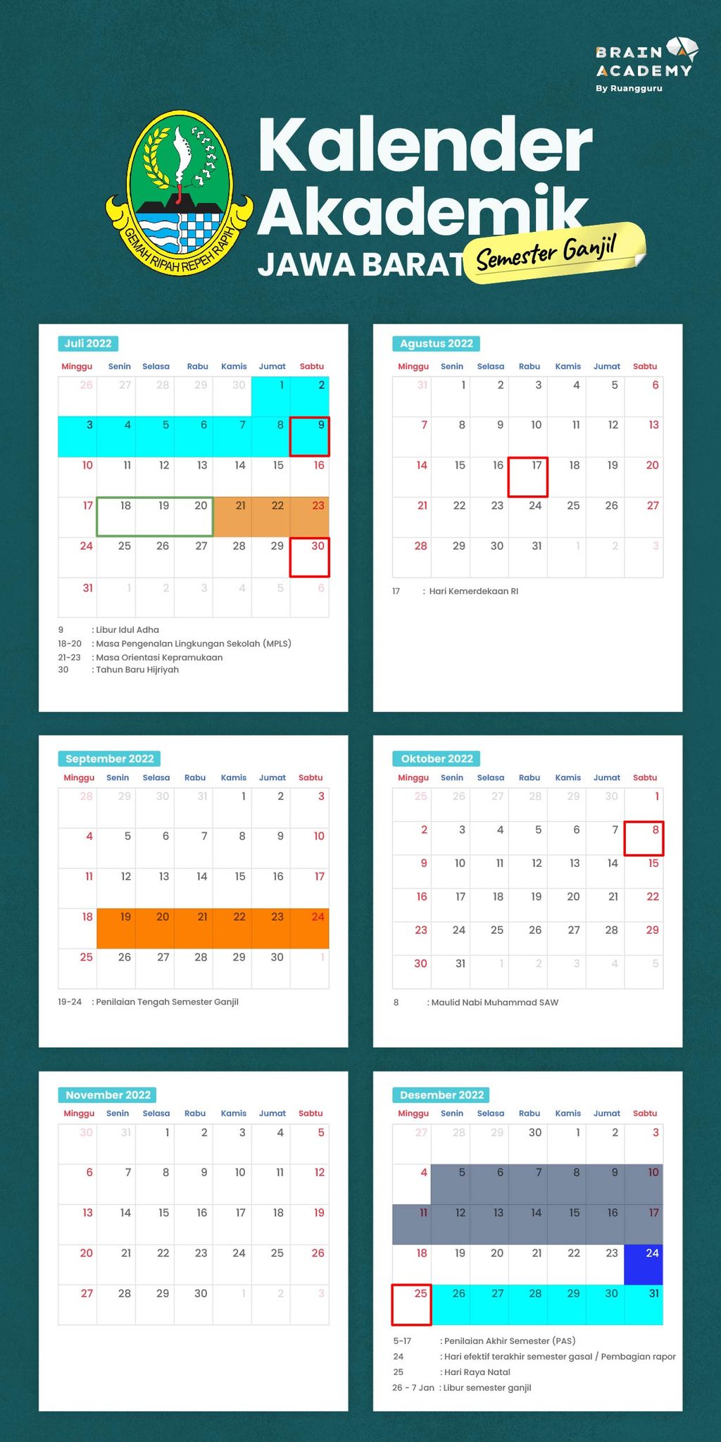 Kalender Pendidikan Jawa Barat 2022/2023, Paling Lengkap! - Portal Belajar & Latihan Soal 