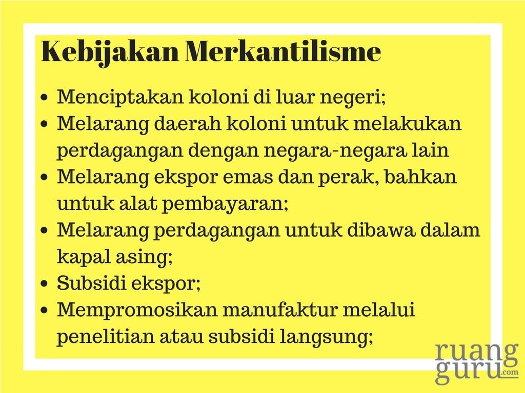Kebijakan Merkantilisme