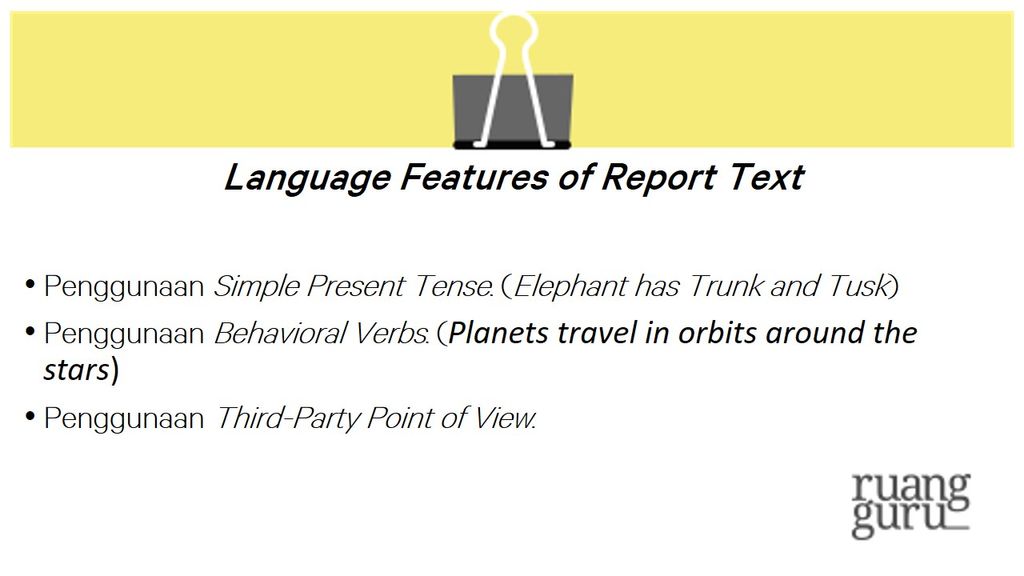 Penggunaan  Report Text