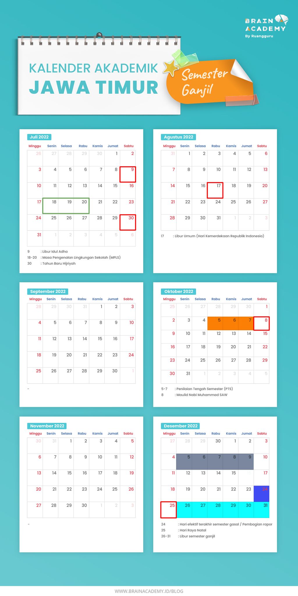 Cek Kalender Pendidikan Jawa Timur 2022/2023 Berikut Ini! - Portal Belajar & Latihan Soal 