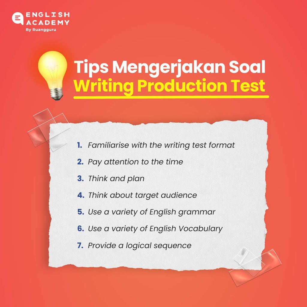 Tips Mengerjakan soal Writing Production Test - 1