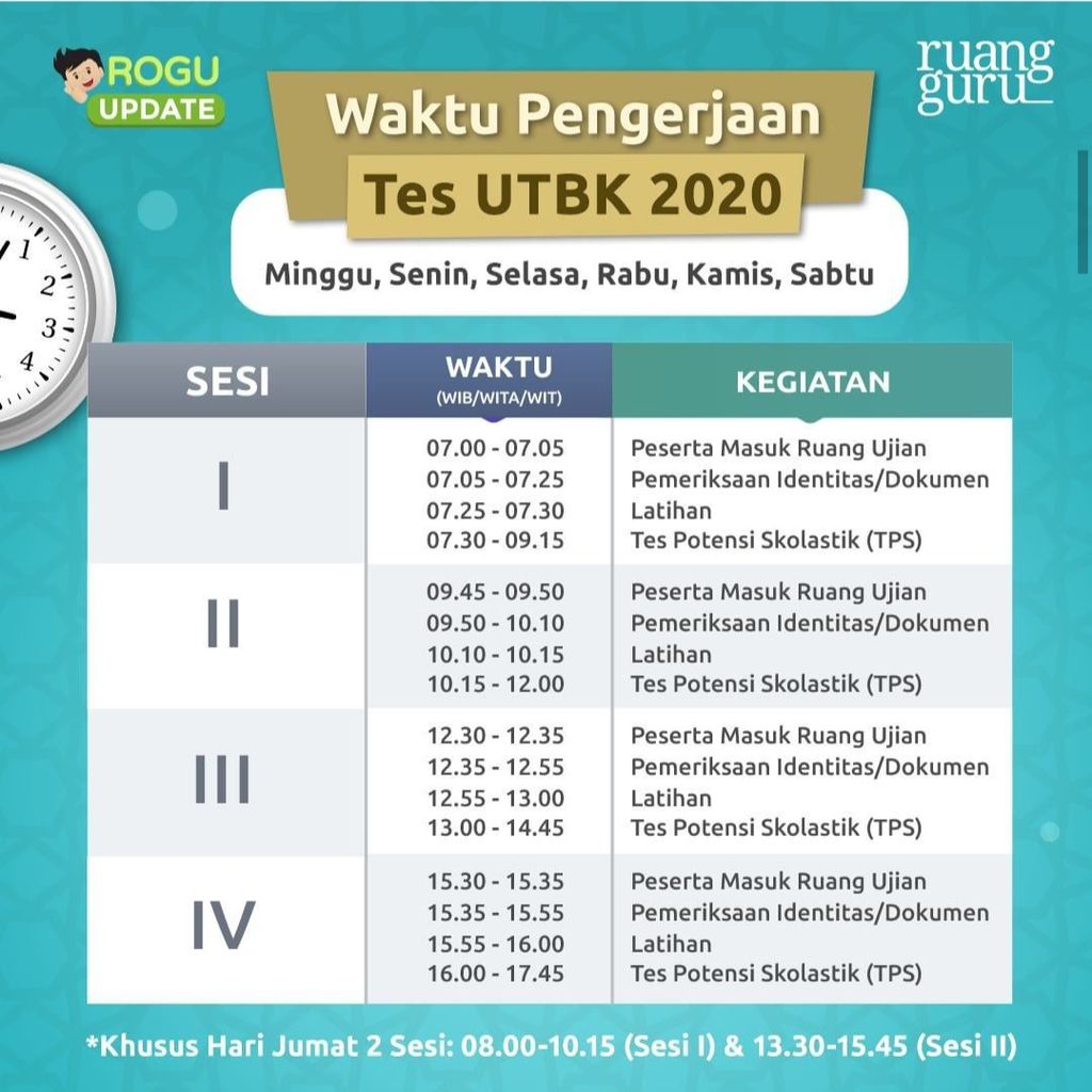 jadwal UTBK SBMPTN 2020
