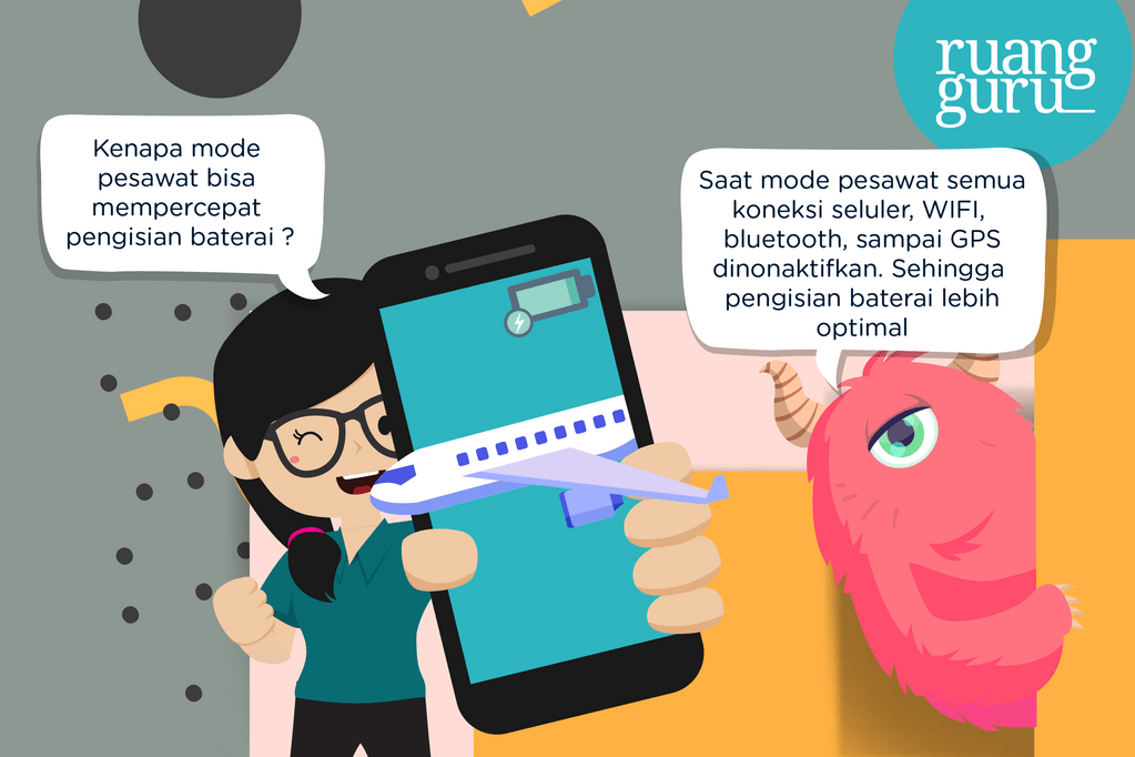 airplane mode - isi baterai