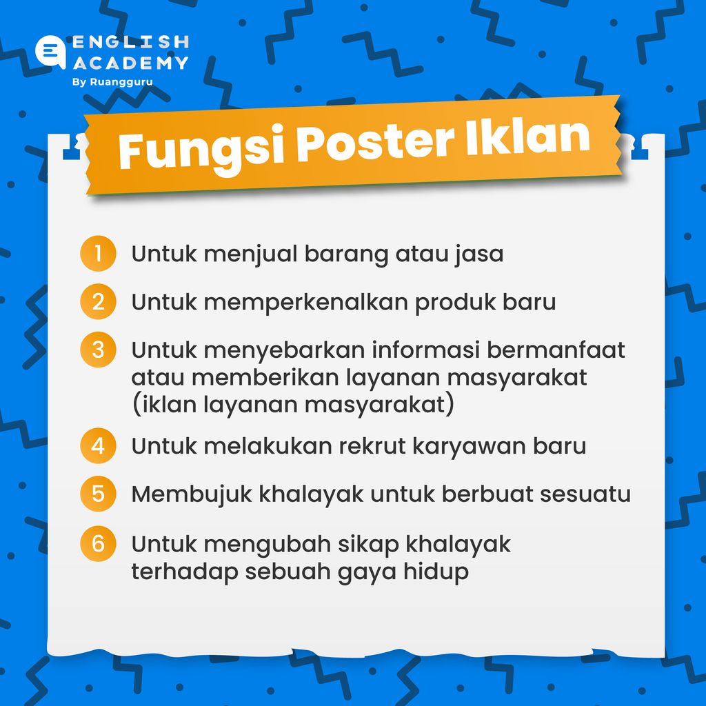 fungsi poster iklan bahasa inggris