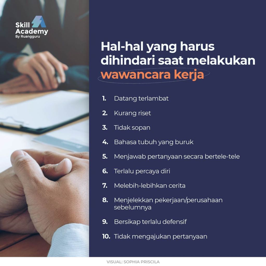 Jangan Sampai Terjadi 10 Hal Yang Harus Dihindari Saat Wawancara Kerja Blog Pengembangan 5271