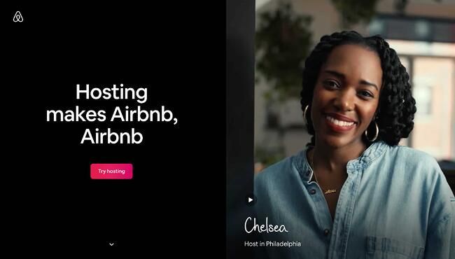 contoh landing page - airbnb