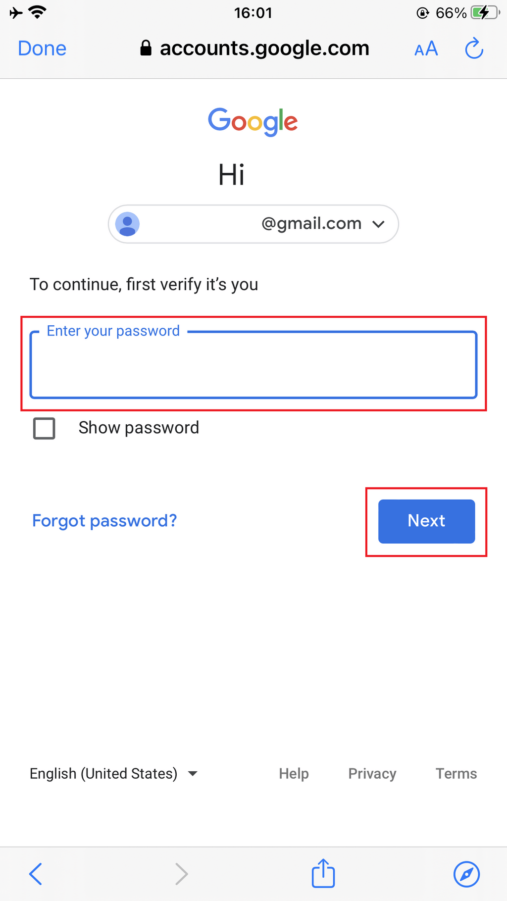 masukkan password