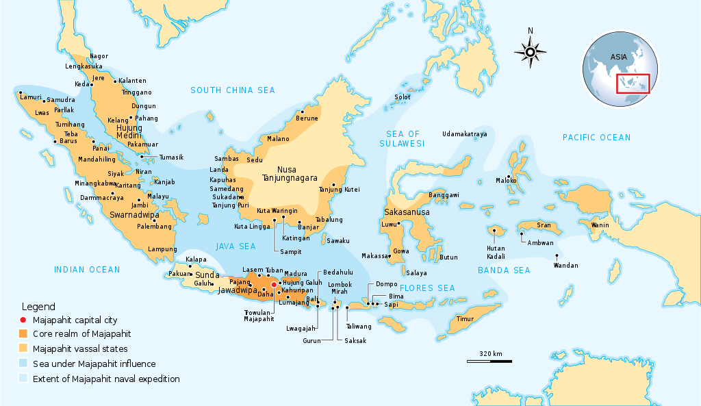 peta wilayah kerajaan majapahit