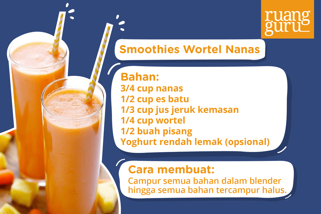 resep smoothies wortel nanas sehat