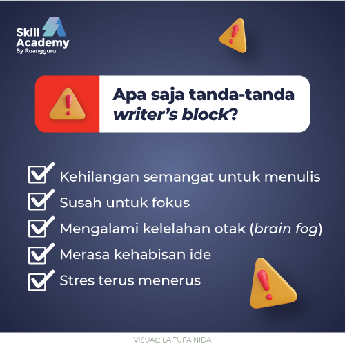 tanda-tanda writers block