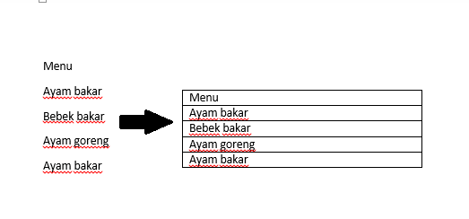 text to table